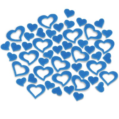 Streudeko Herzen aus Filz 5 g blau 