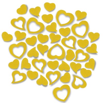 Streudeko Herzen aus Filz 5 g gelb 