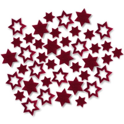 Streudeko Sterne aus Filz 5 g bordeaux 