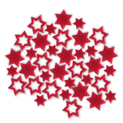 Streudeko Sterne aus Filz 5 g rot 